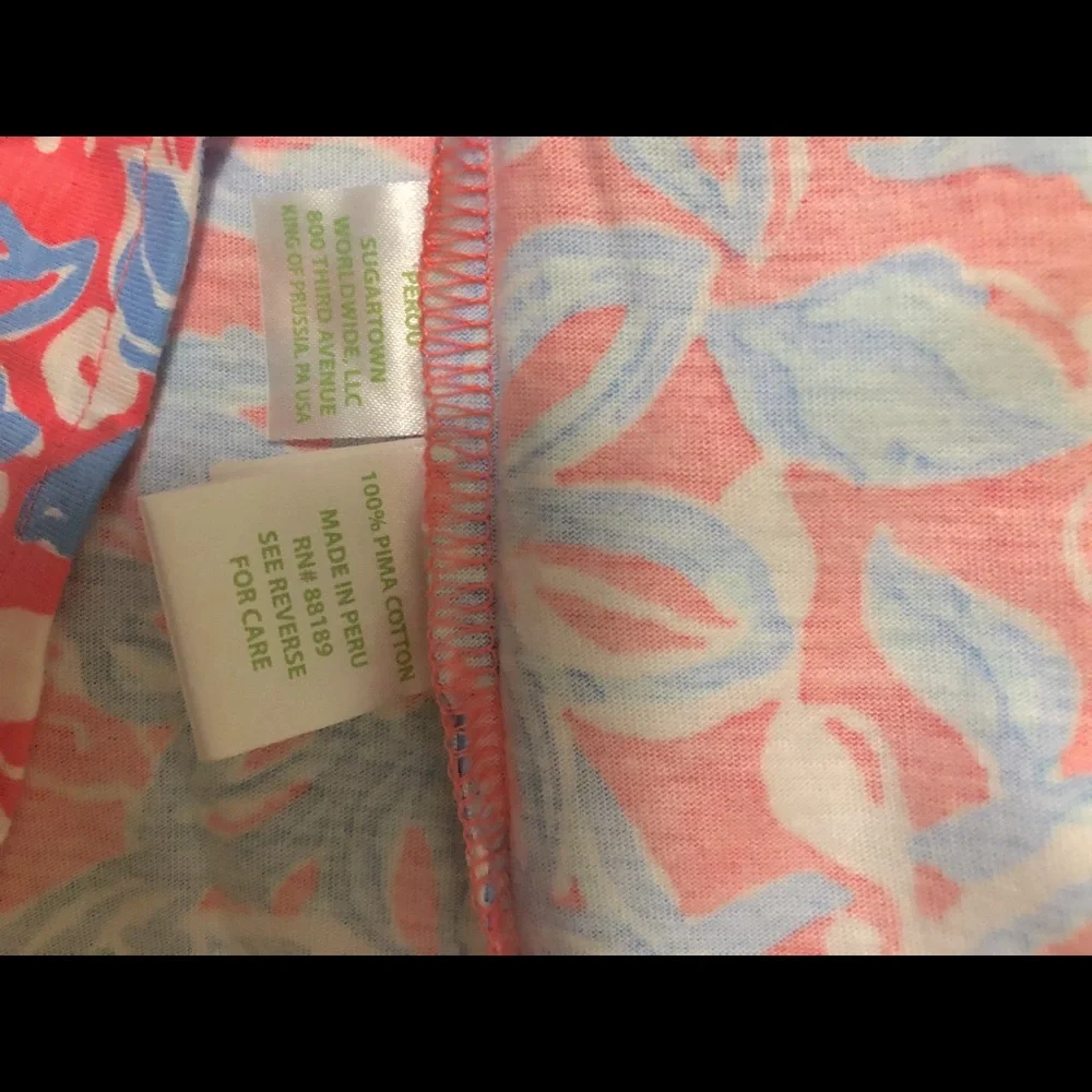 Lilly Pulitzer Coral and Aqua Strapless Printed Maxi Dress - Picture 5 of 6